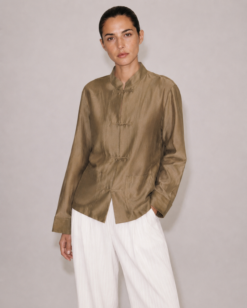 MANDARIN FROG CLOSURE SHIRT