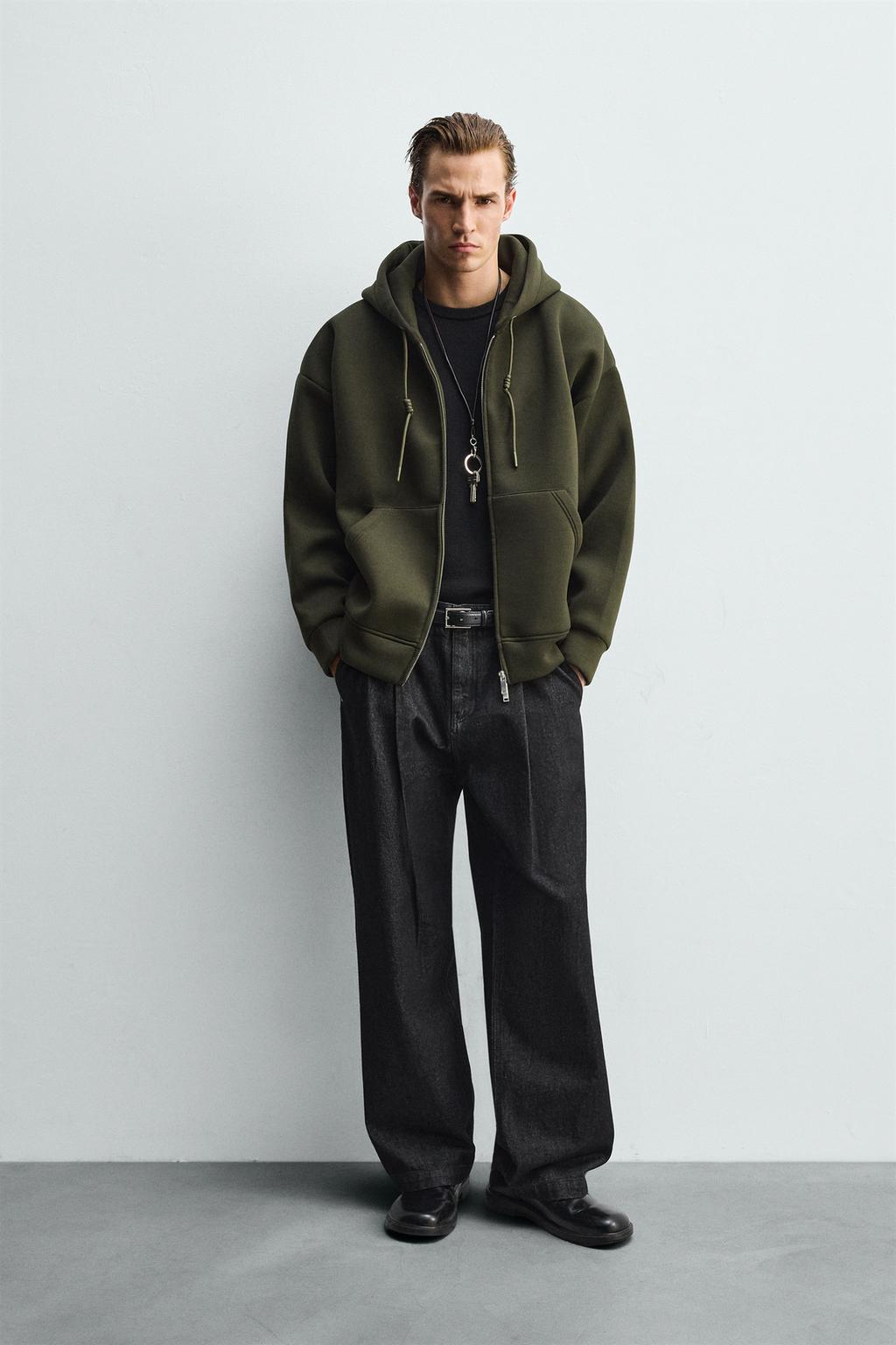 NEOPRENE-EFFECT HOODIE