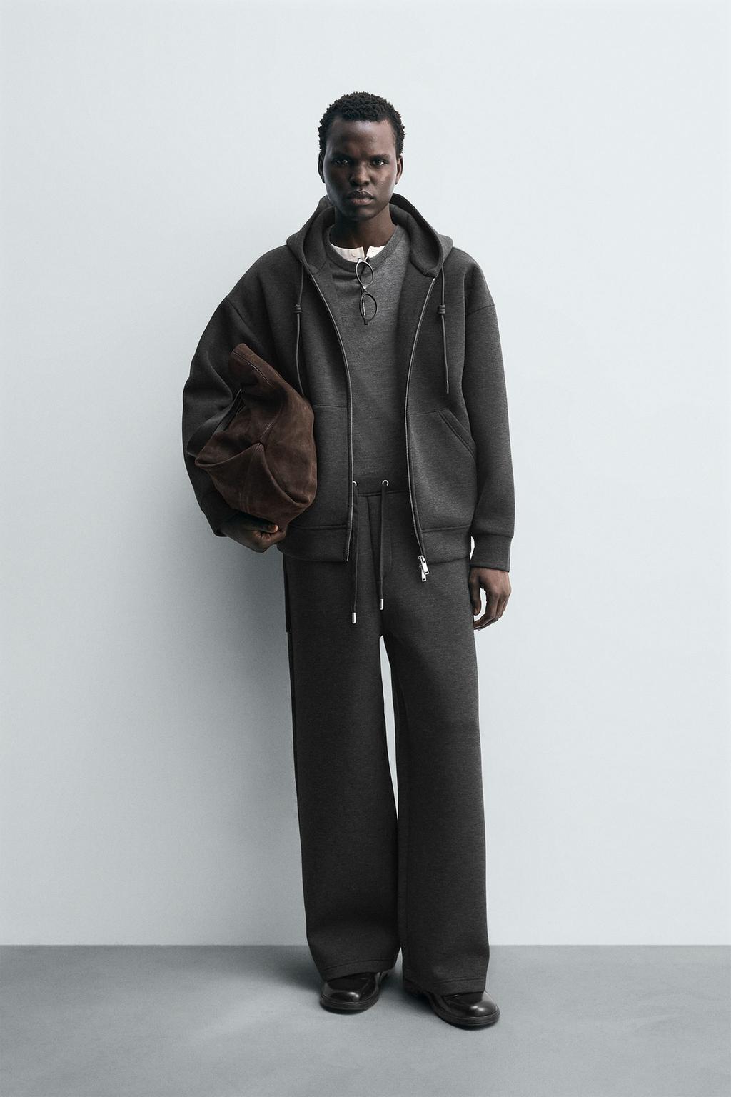 NEOPRENE-EFFECT WIDE-LEG TROUSERS