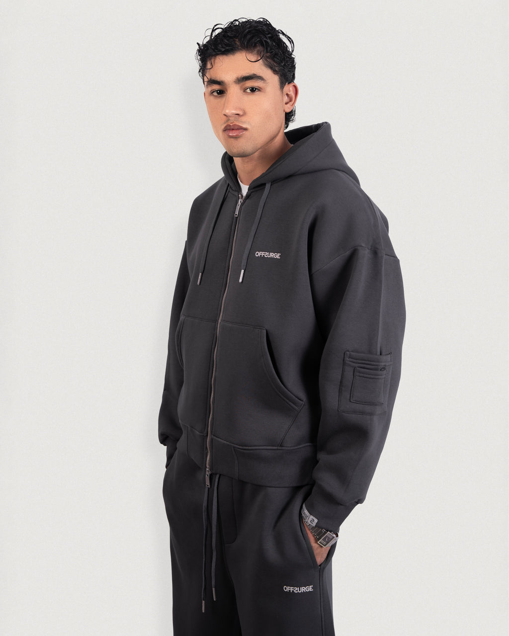 Relaxed Full Zip Up Hoodie
