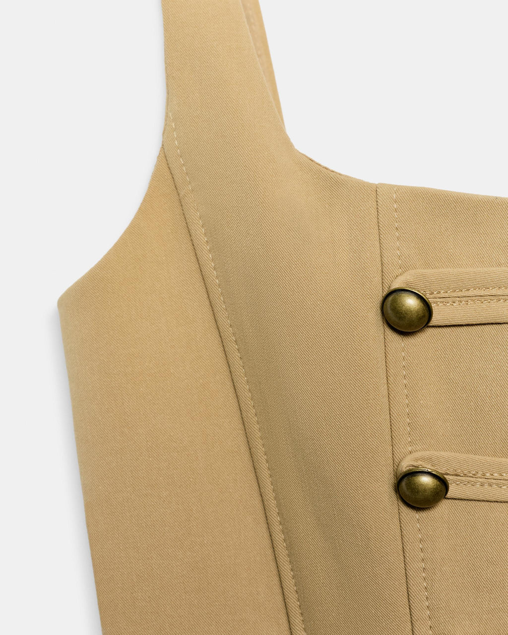 OFFSURGE Frog Closure Corset Top in Khaki