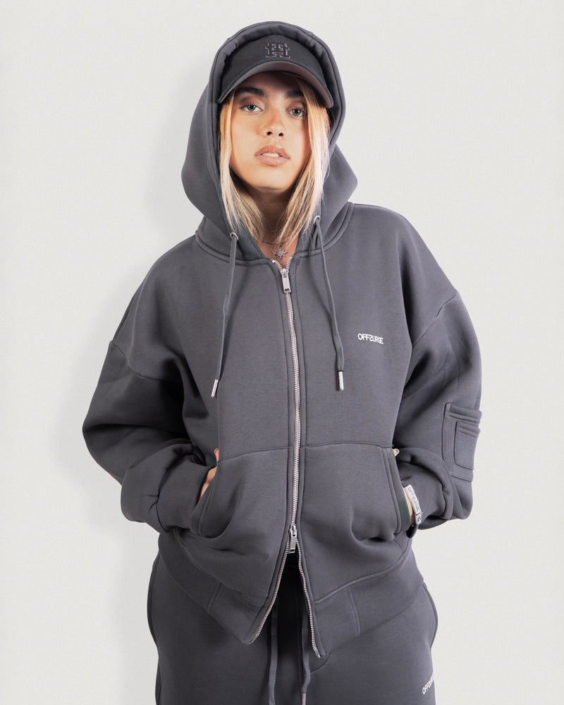 RELAXED FULL ZIP UP HOODIE