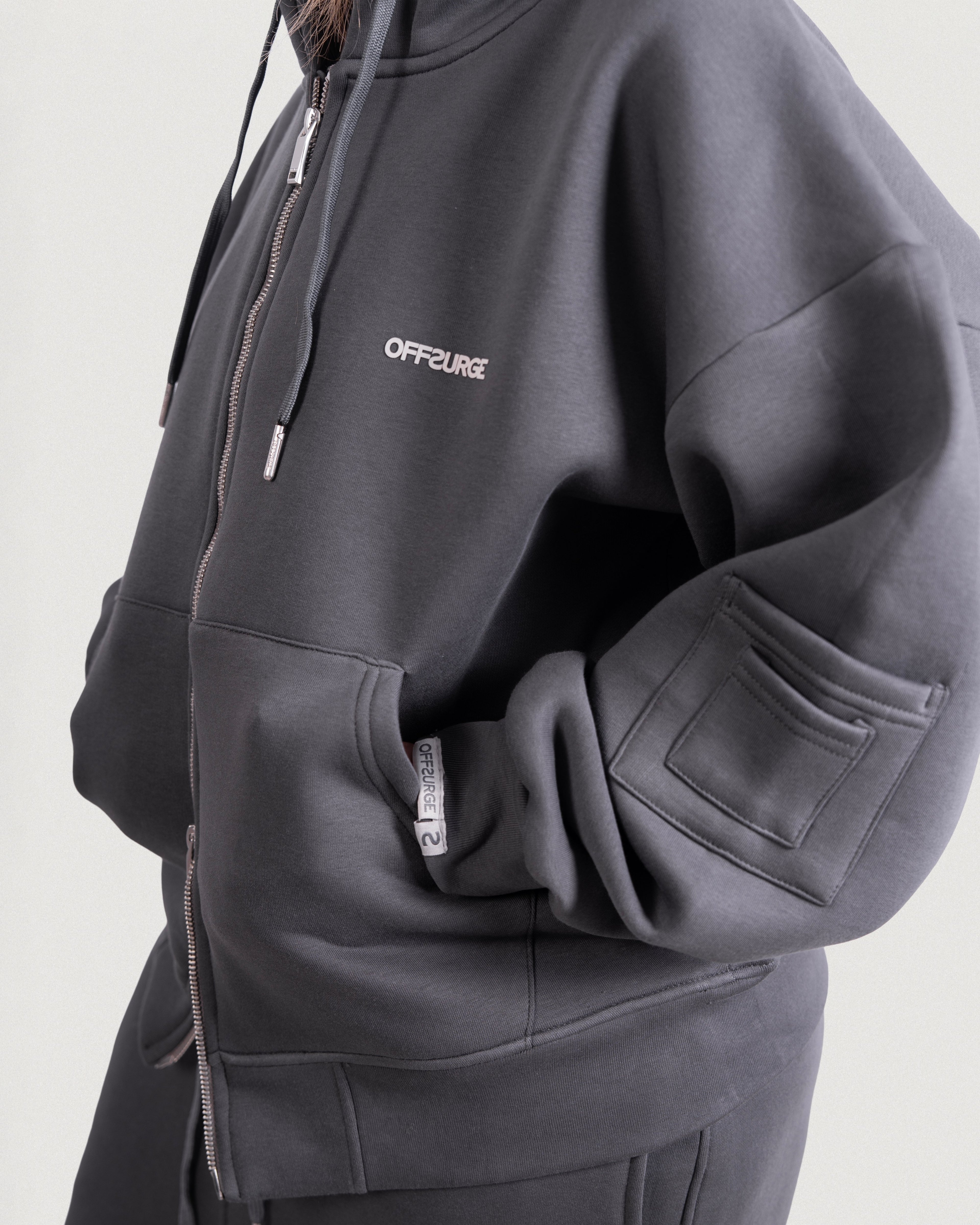 Relaxed Full Zip Up Hoodie