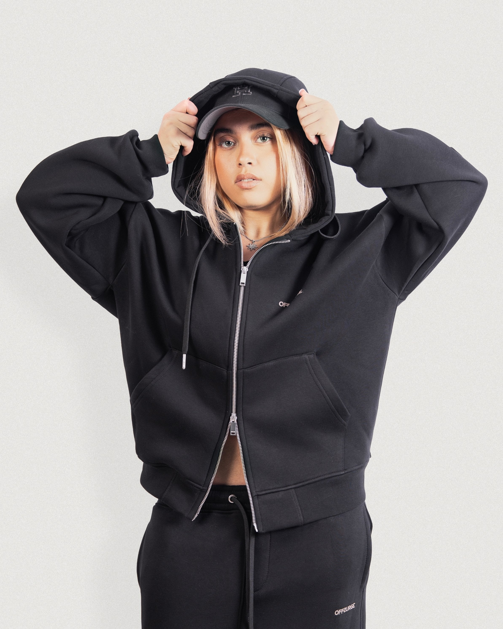 Relaxed Full Zip Up Hoodie