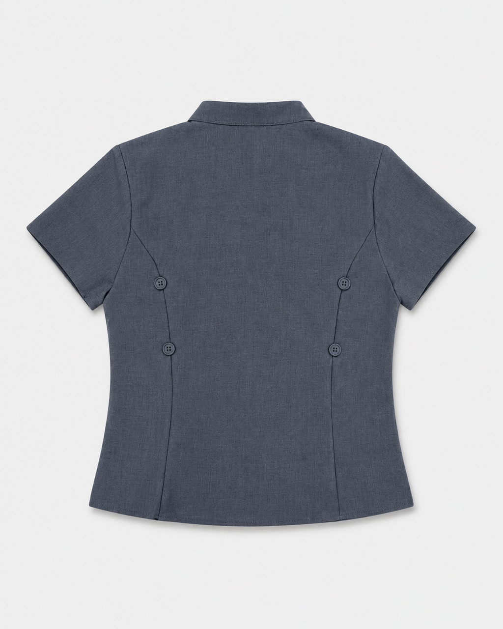 OFFSURGE Double Button Mandarin Top in Charcoal Grey