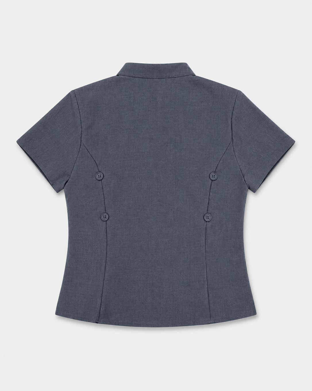 OFFSURGE Double Button Mandarin Top in Charcoal Grey