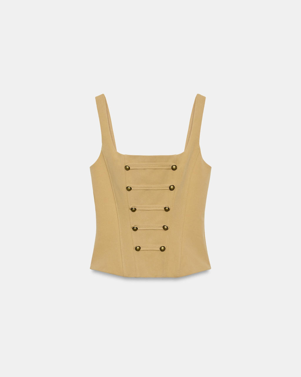 OFFSURGE Frog Closure Corset Top in Khaki