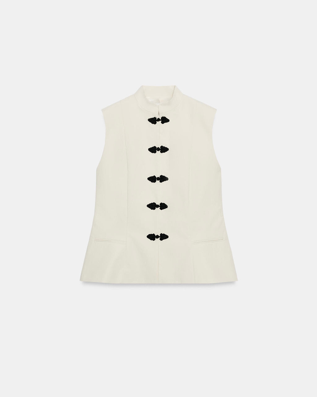 OFFSURGE Sleeveless Frog Closure Vest in Ivory
