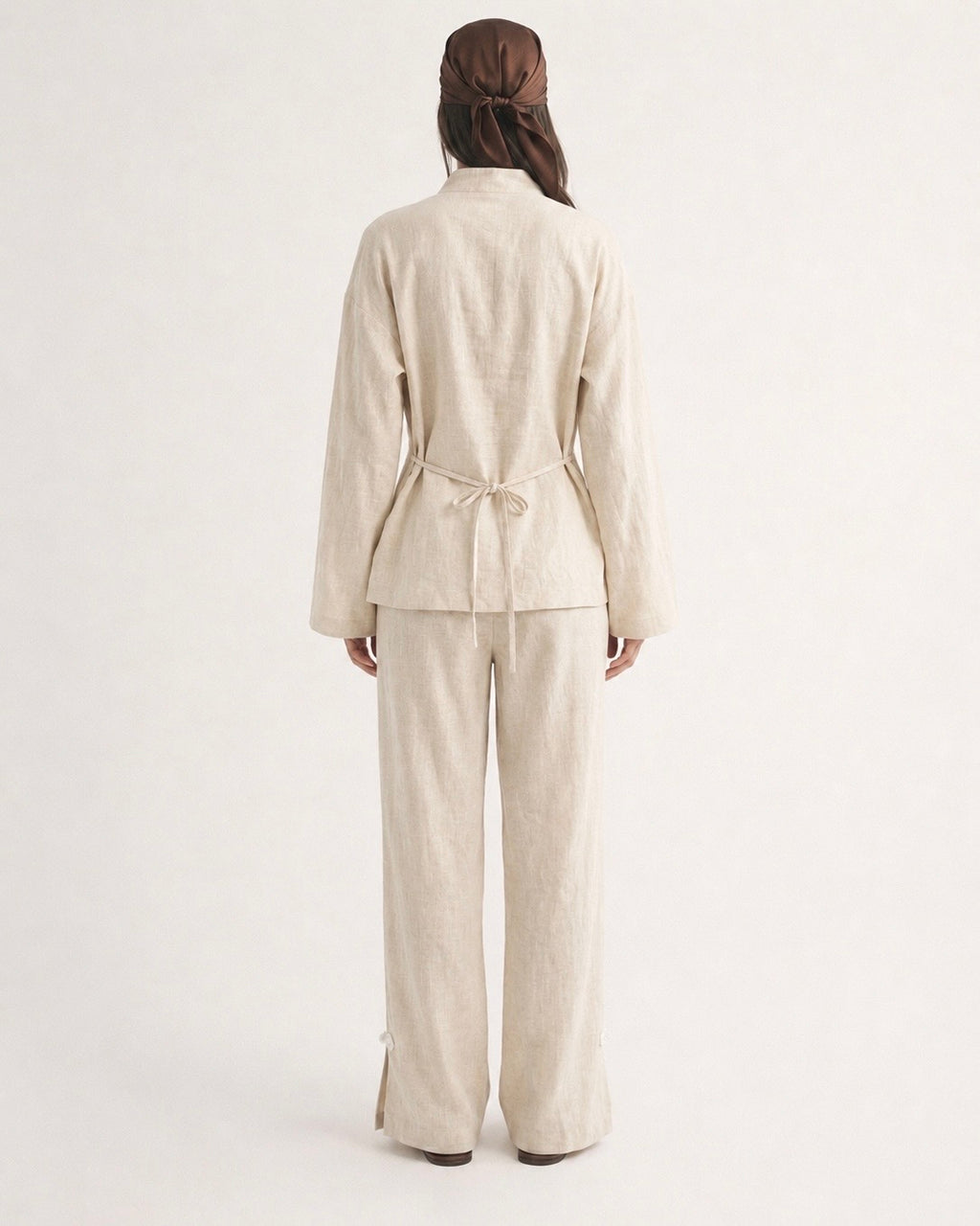 FROG DETAIL WIDE LEG COTTON PANTS