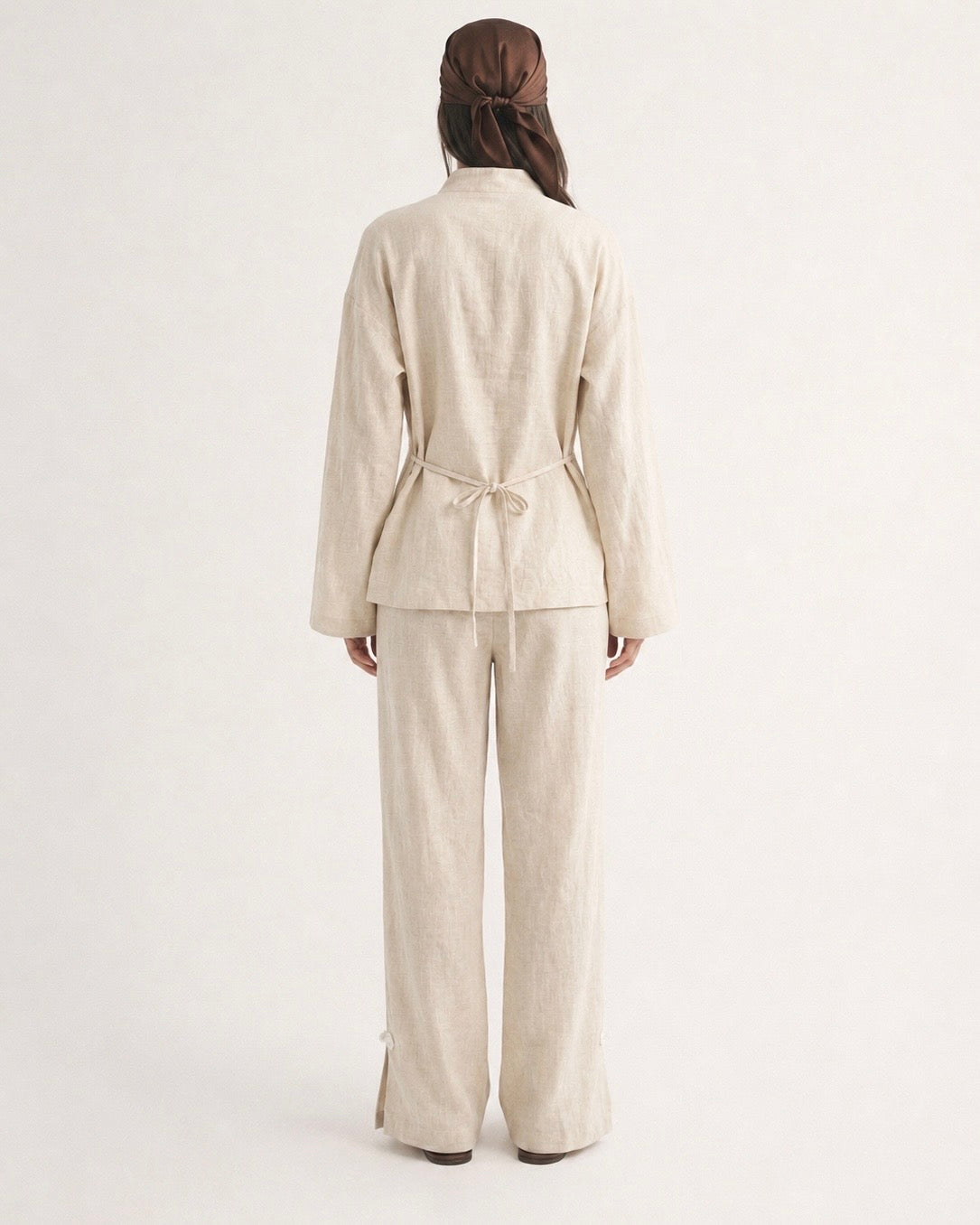 FROG DETAIL WIDE LEG COTTON PANTS