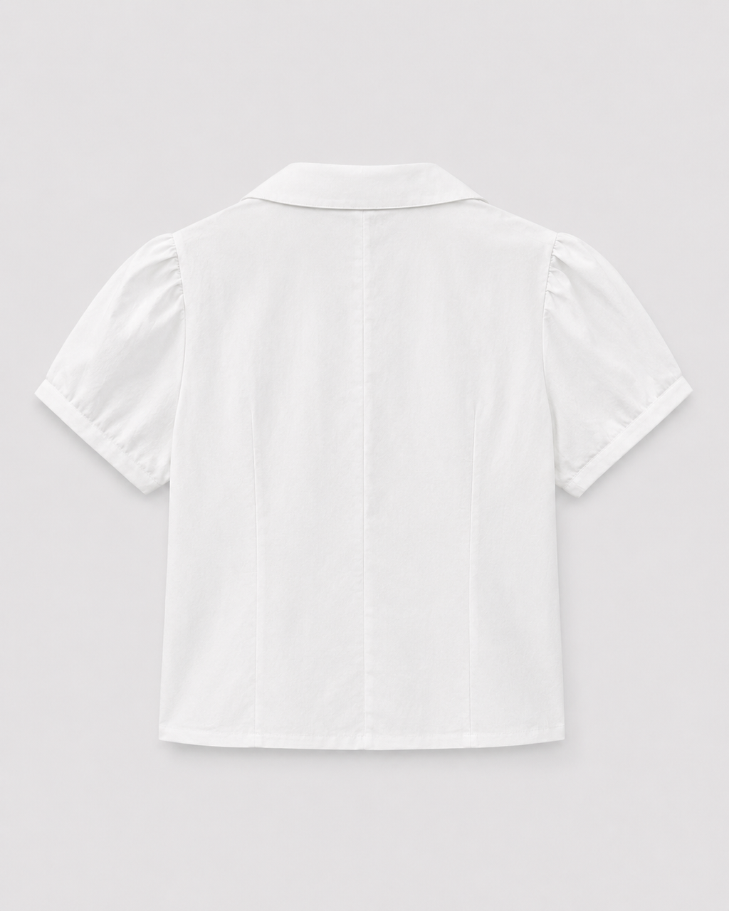 OFFSURGE Double Button Puff Sleeve Top in Brilliant White