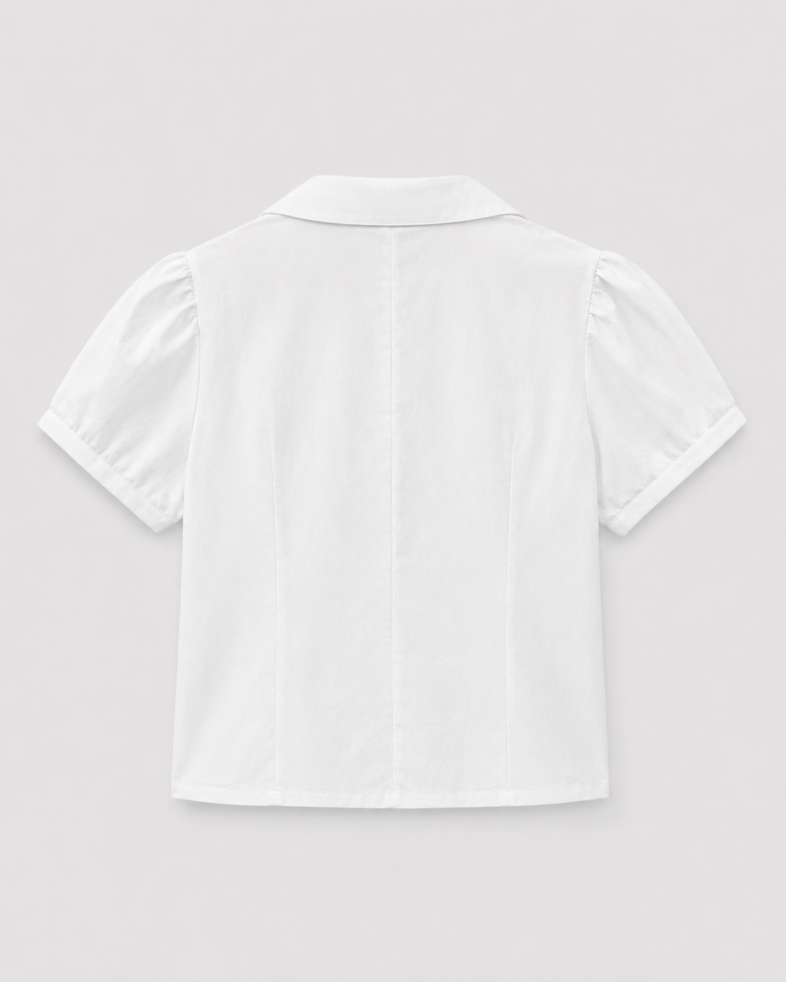 OFFSURGE Double Button Puff Sleeve Top in Brilliant White