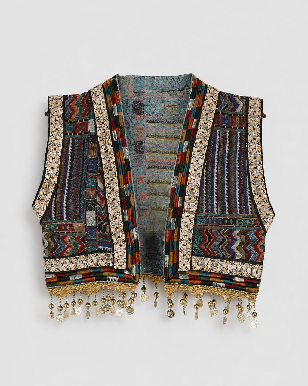 OFFSURGE Embellished Cropped Vest in Black Multi