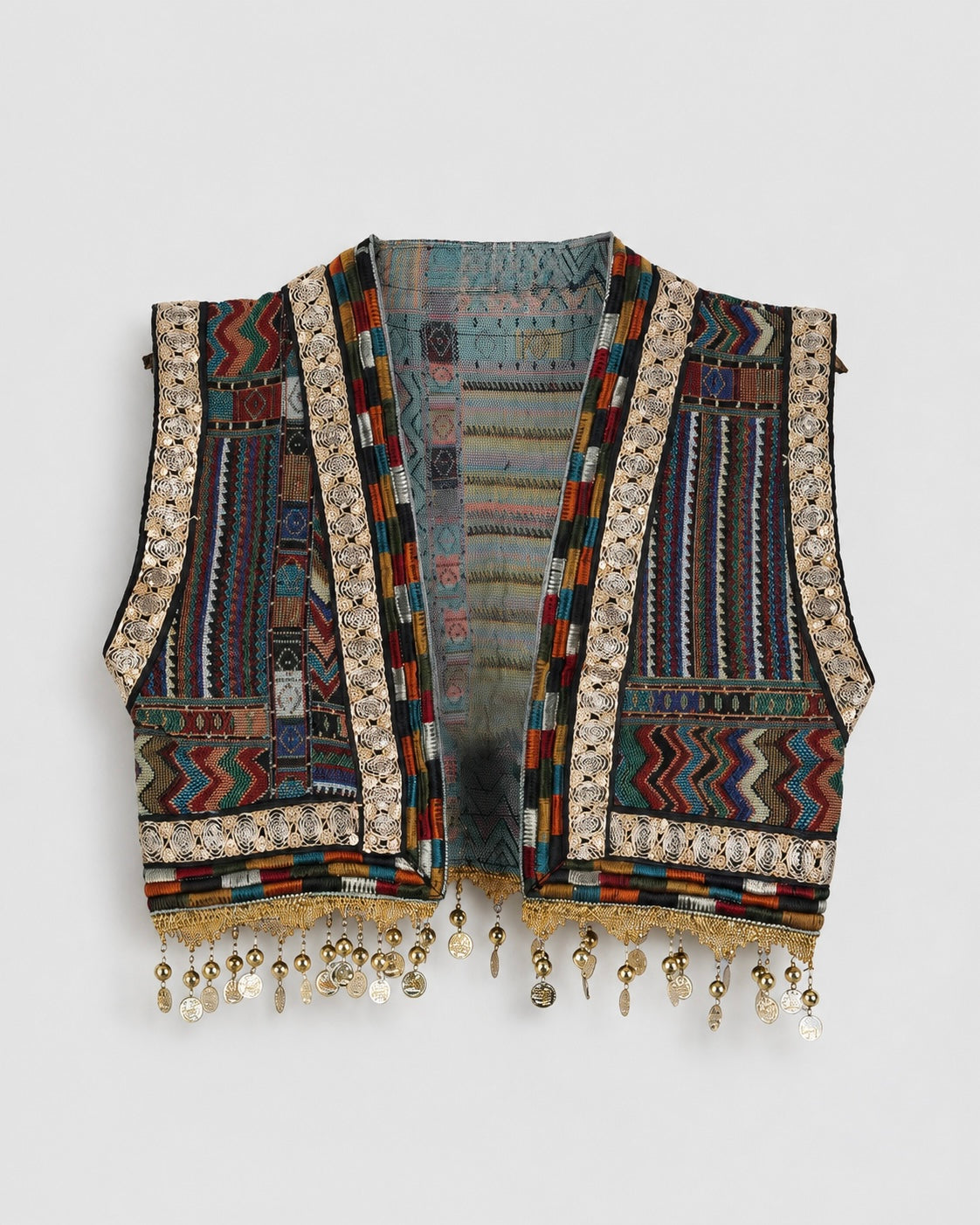 OFFSURGE Embellished Cropped Vest in Black Multi