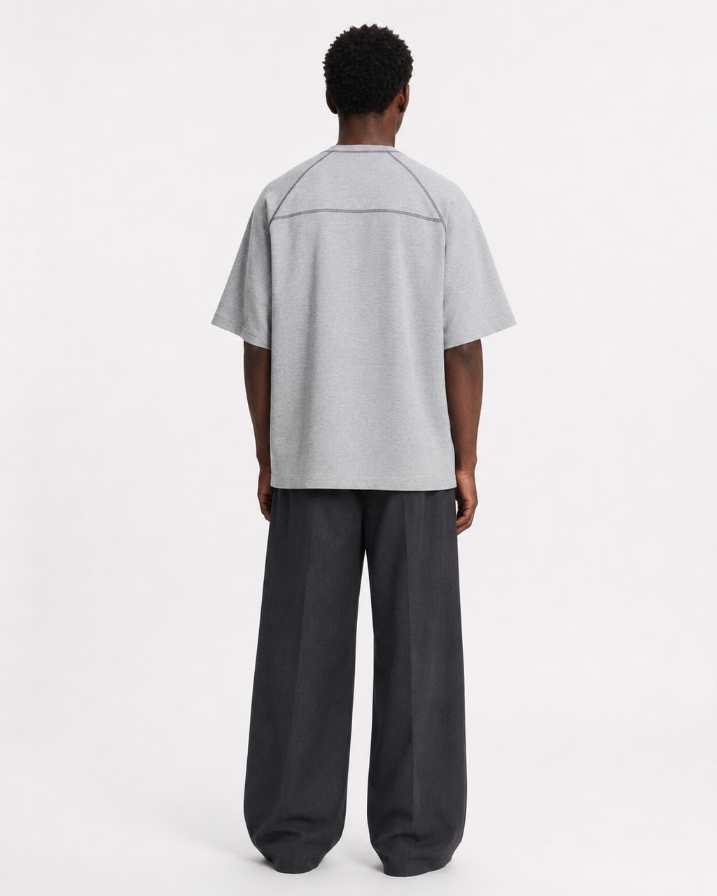 CONTRAST STITCH HENLEY T-SHIRT