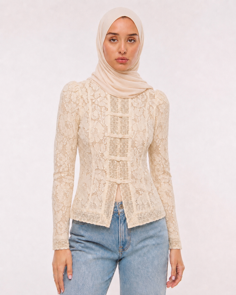 LACE MANDARIN TOP