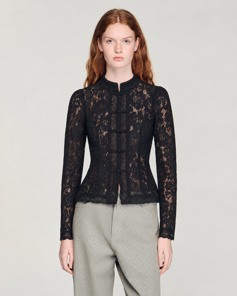 LACE MANDARIN TOP