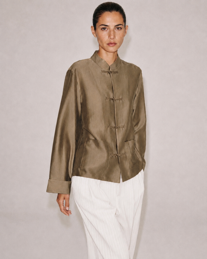 MANDARIN FROG CLOSURE SHIRT