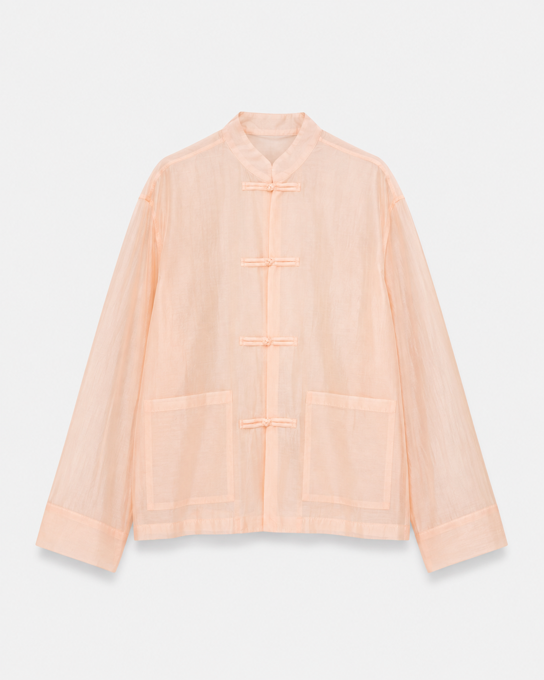 OFFSURGE Mandarin Frog Closure Shirt in Powder Pink