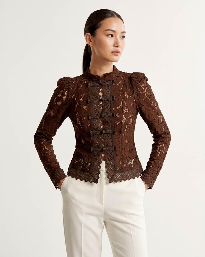 LACE MANDARIN TOP