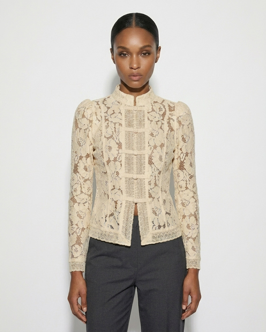 LACE MANDARIN TOP