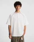 CONTRAST STITCH HENLEY T-SHIRT